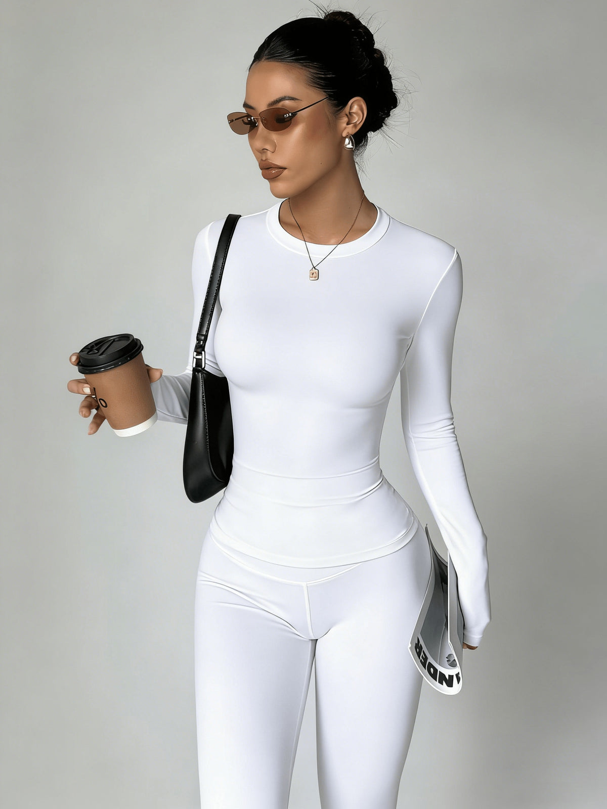 Basic Sports Top & Pants Set - White