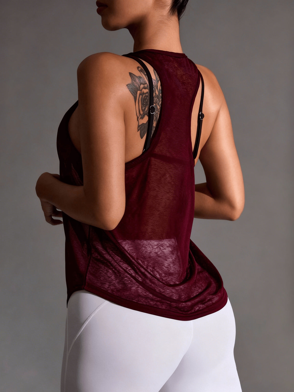 Mesh Racerback Training Tank - Burgundy