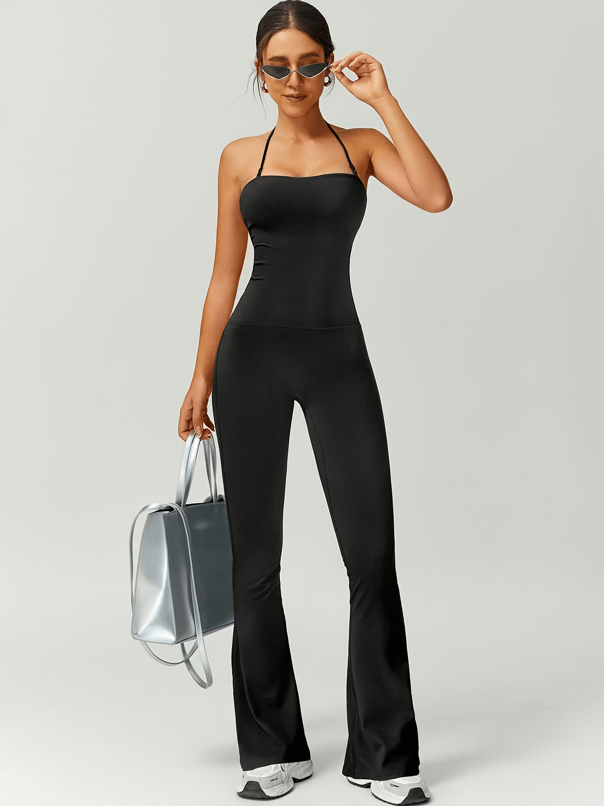 Strapless Flare Jumpsuit - Black