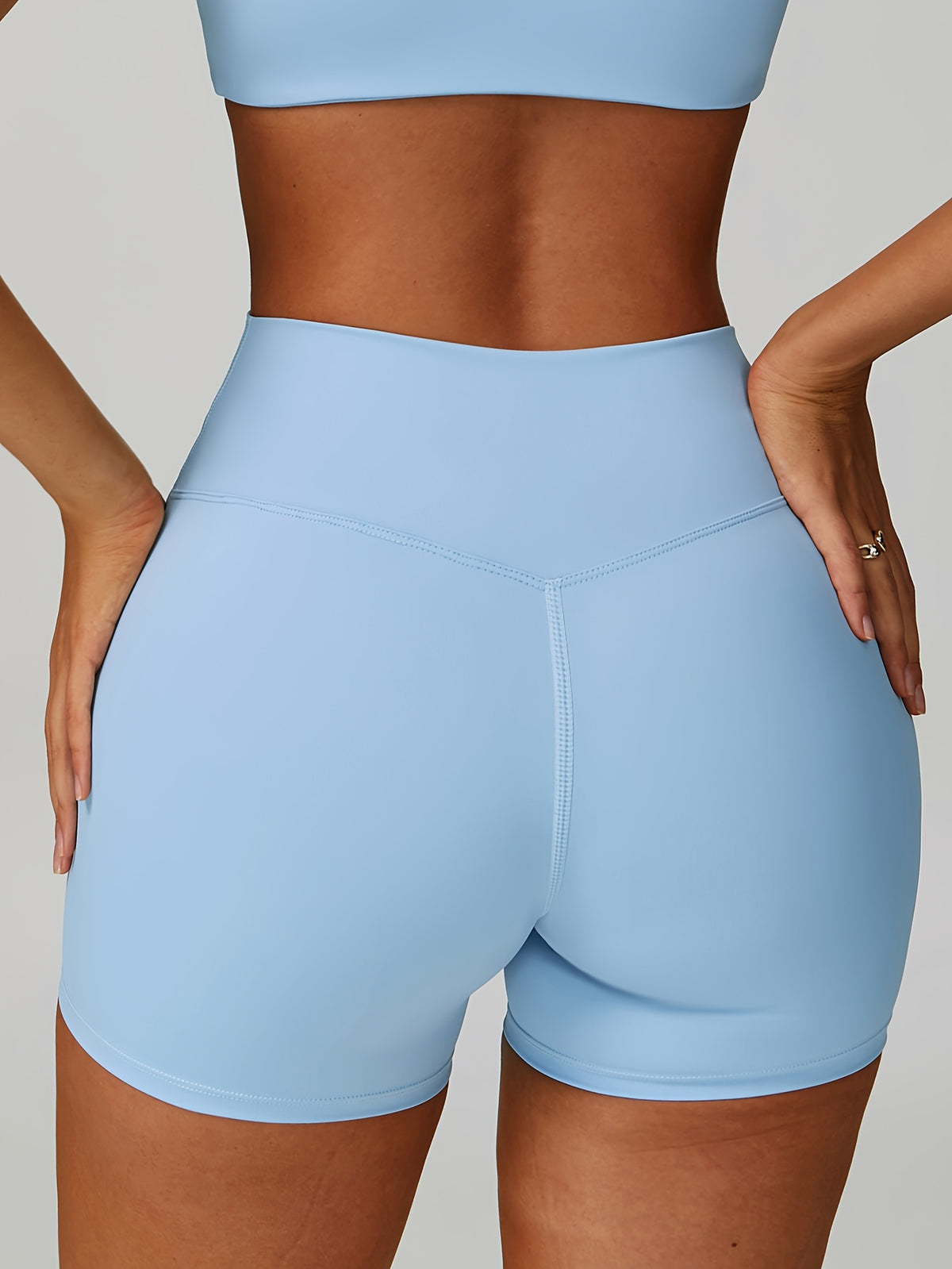 Compression Workout Shorts - Light Blue