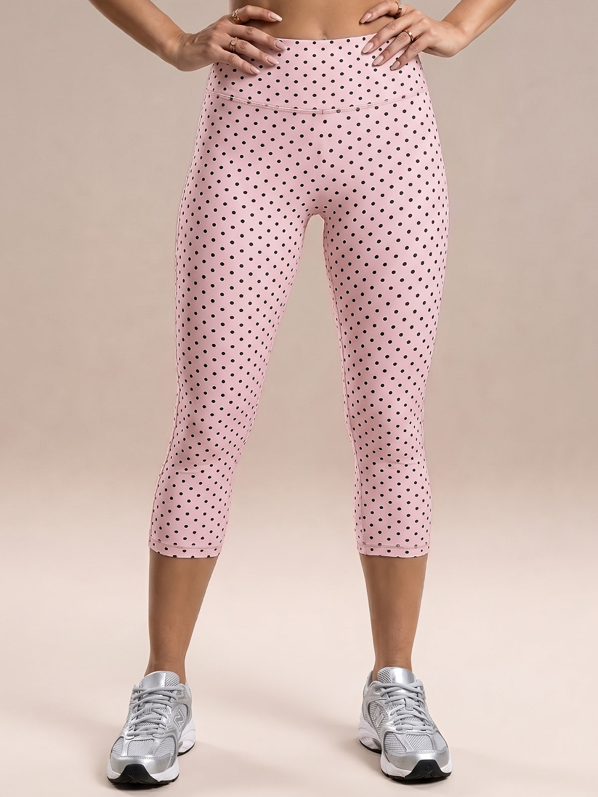 Polka Dot Capri Leggings - Pink
