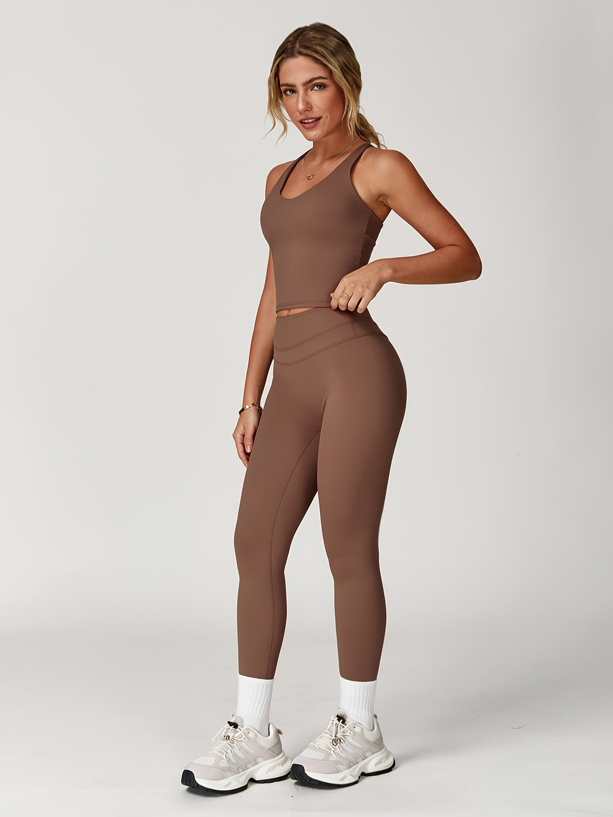 Strappy Tank & Pants Set - Coffee