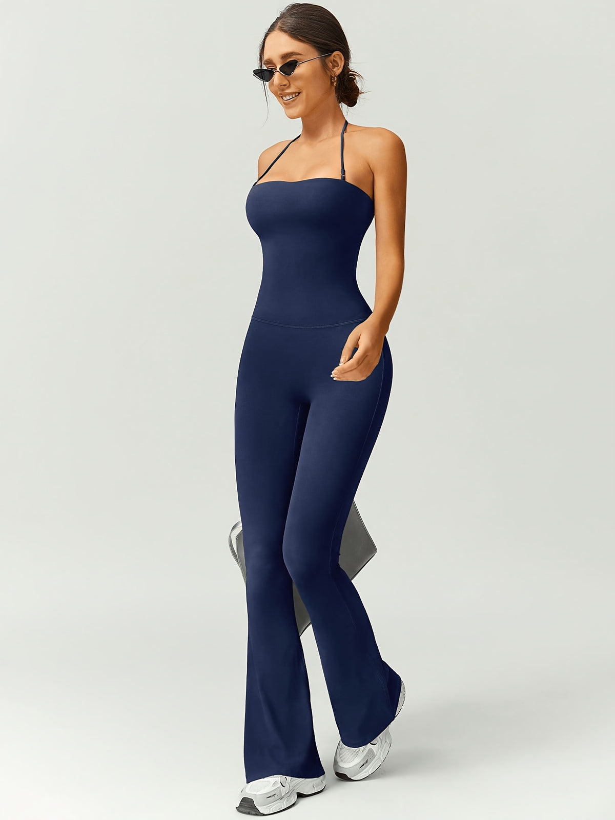 Strapless Flare Jumpsuit - Navy