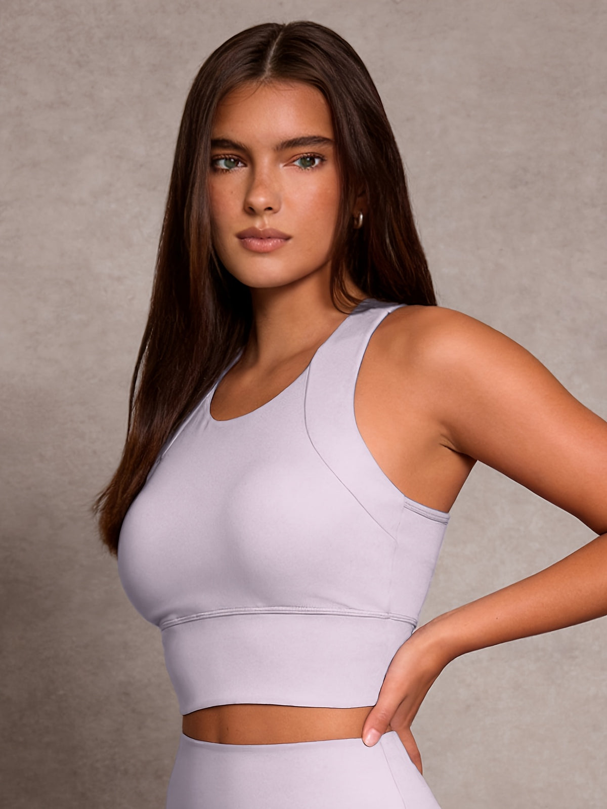 Open Back Padded Sports Tank - Light Purple