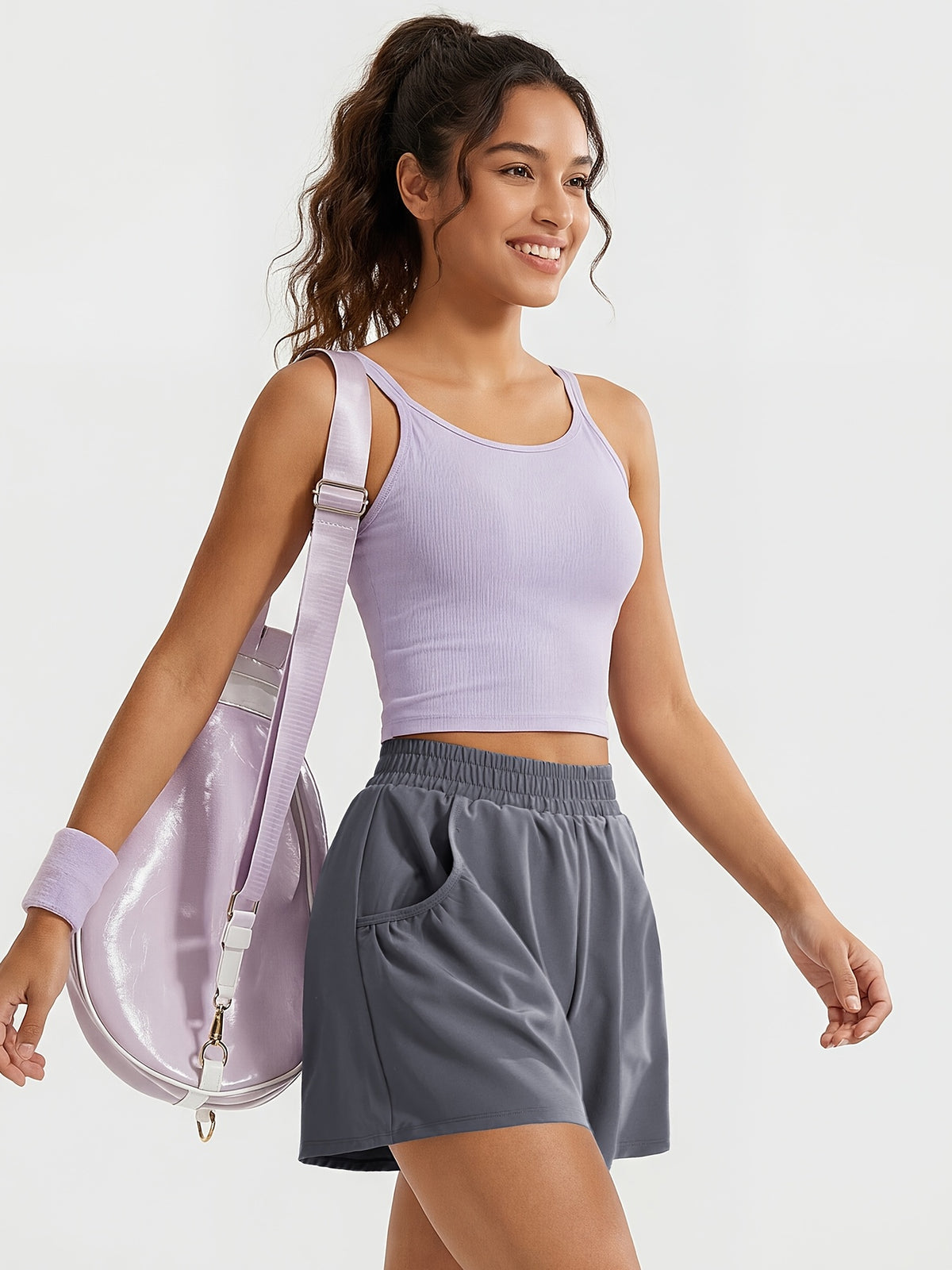 Loose Pocket Running Shorts - Grey