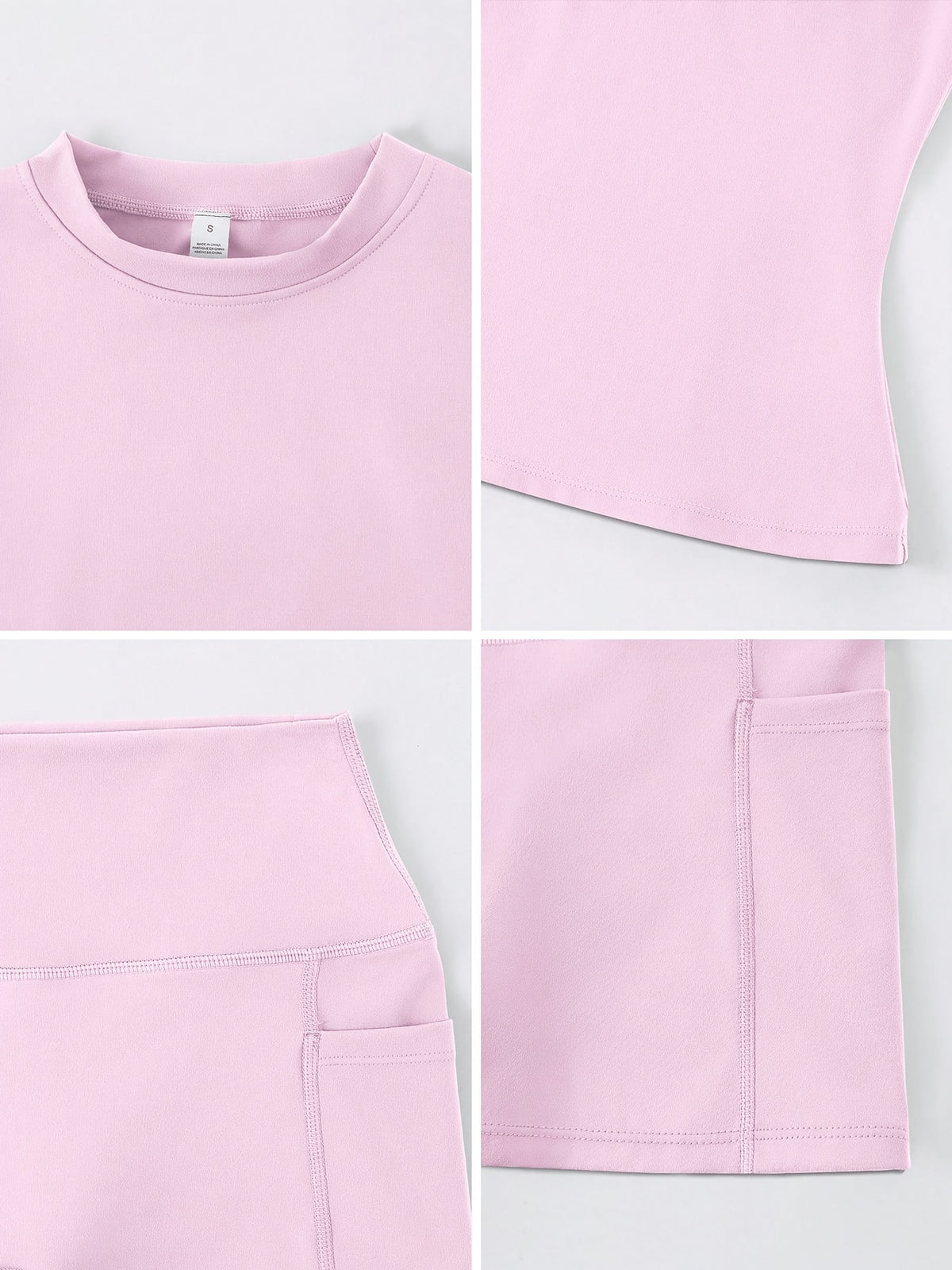 Fitted Tee & Pocket Shorts Set - Pink