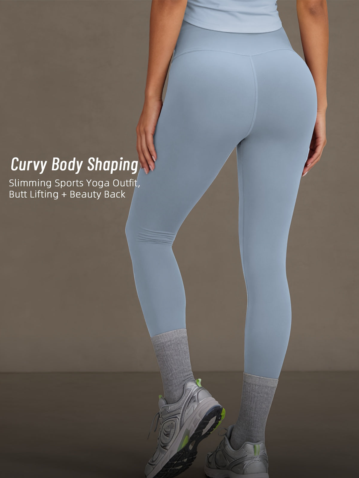 Mesh Cutout Tee & High Waist Leggings Set - Blue
