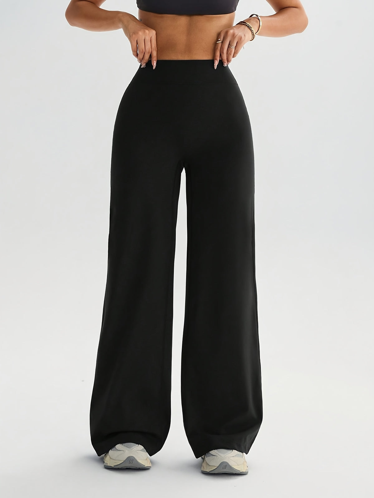 High Waist Flare Yoga Pants - Black