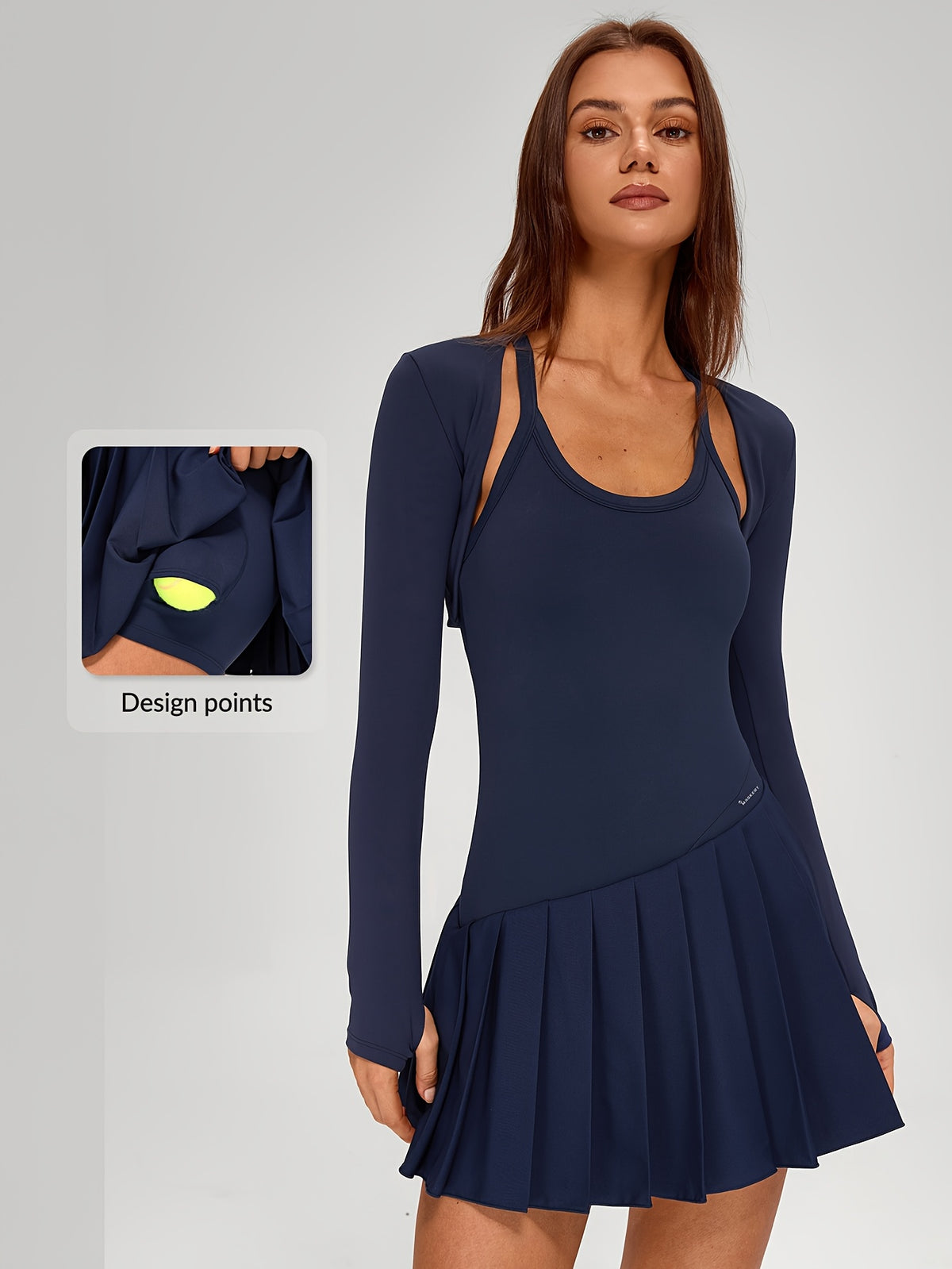 Strappy Dress & Jacket Set - Navy