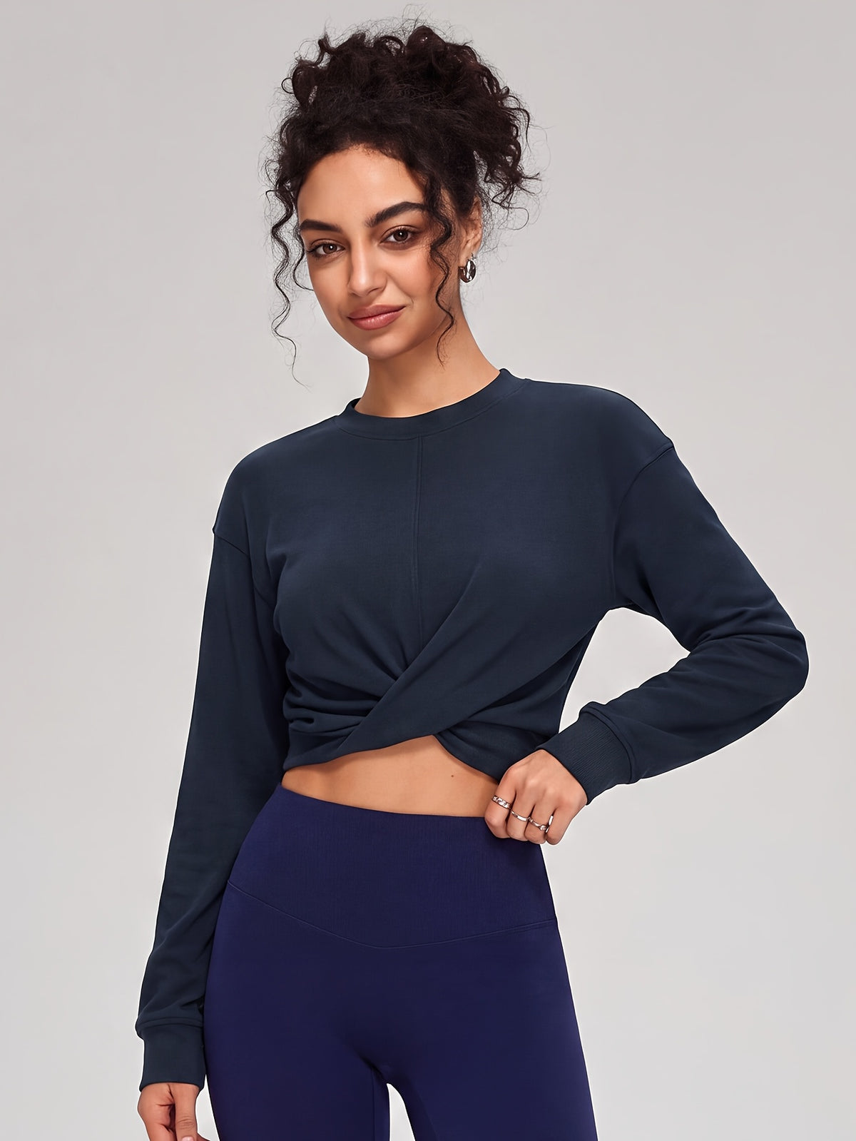 Knot Front Long Sleeve Top