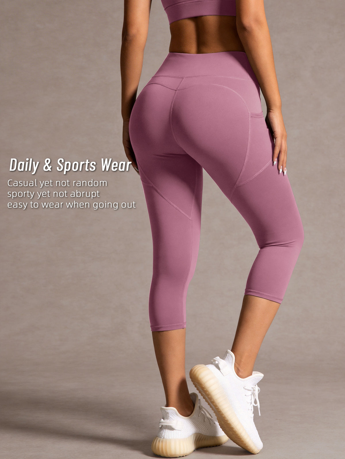 Side Pocket High Waist Lifting Leggings - Hot Pink