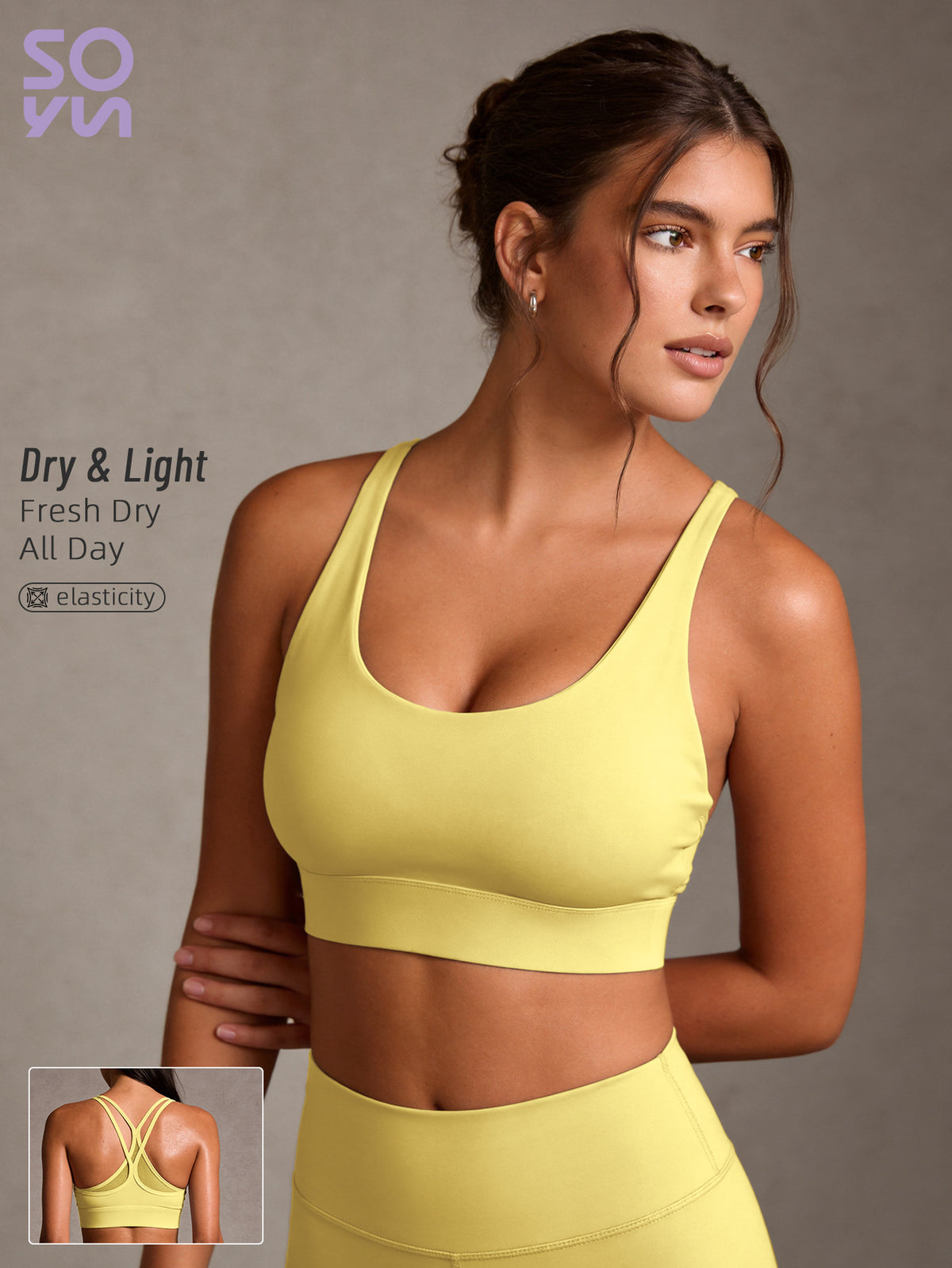 Criss-Cross Back Racer Tank Top - Yellow
