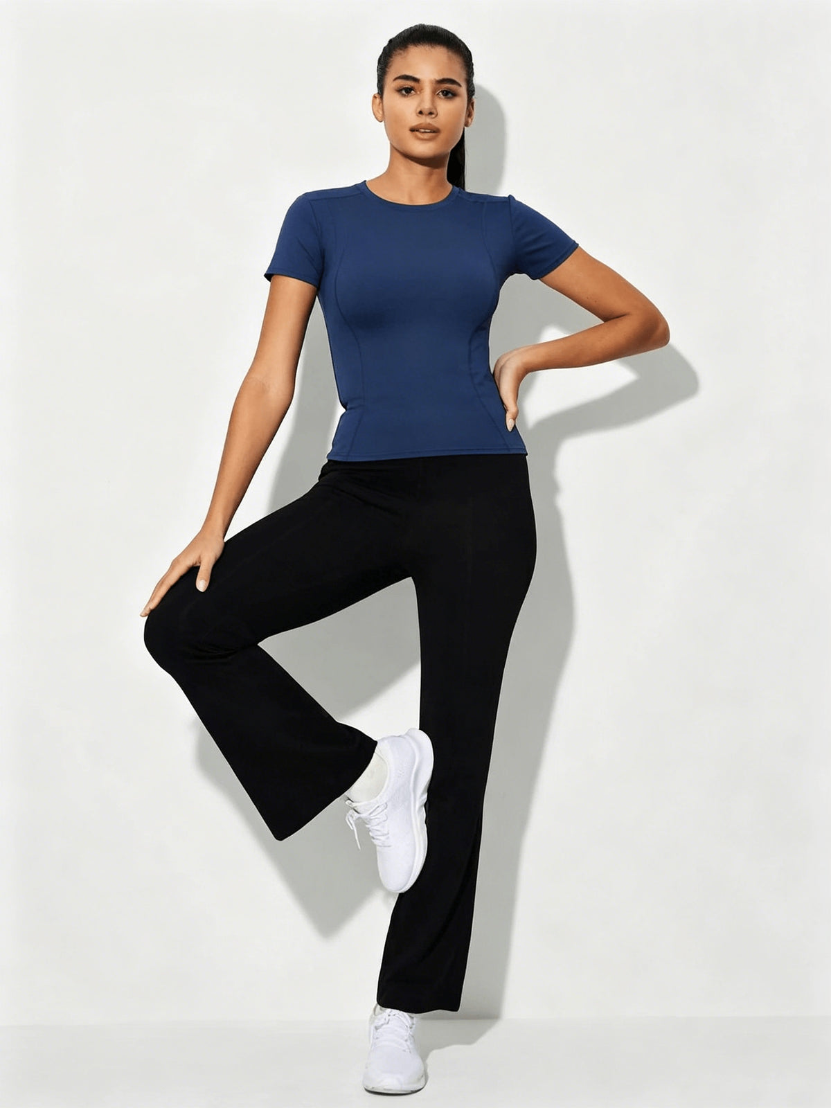 Contrast Line Quick Dry Sport Tee - Navy