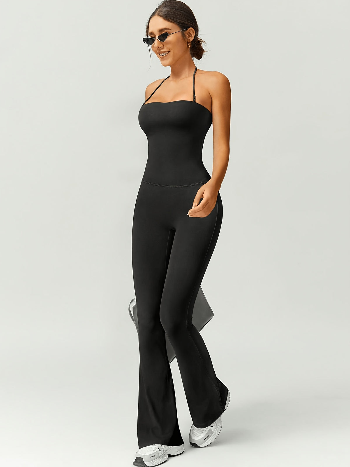 Strapless Flare Jumpsuit - Black