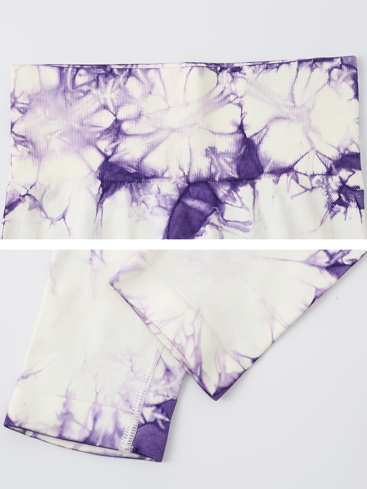 Tie Dye Seamless Leggings - Purple & White Tie Dye