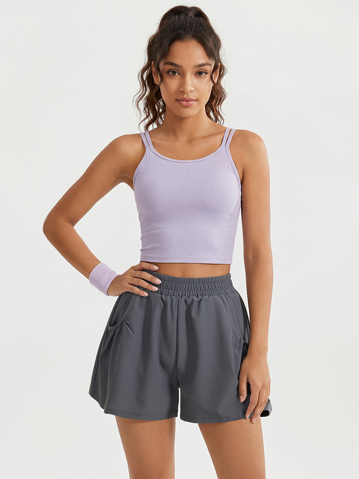 Loose Pocket Running Shorts - Grey