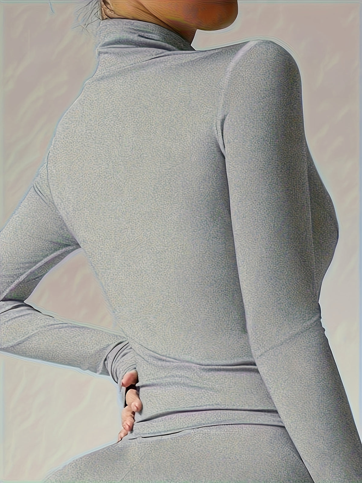 Slim Full Zip Long Sleeve Yoga Jacket - Light Grey