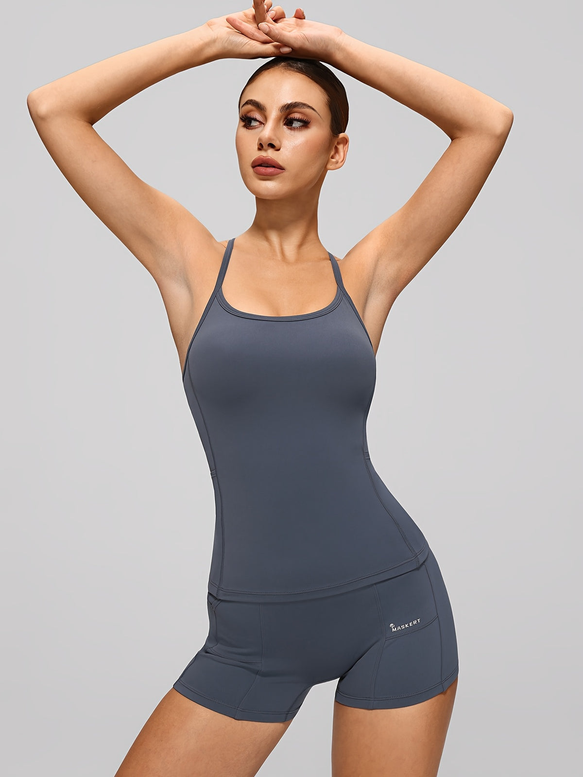Crossover Tank & Pocket Shorts Set - Deep Blue