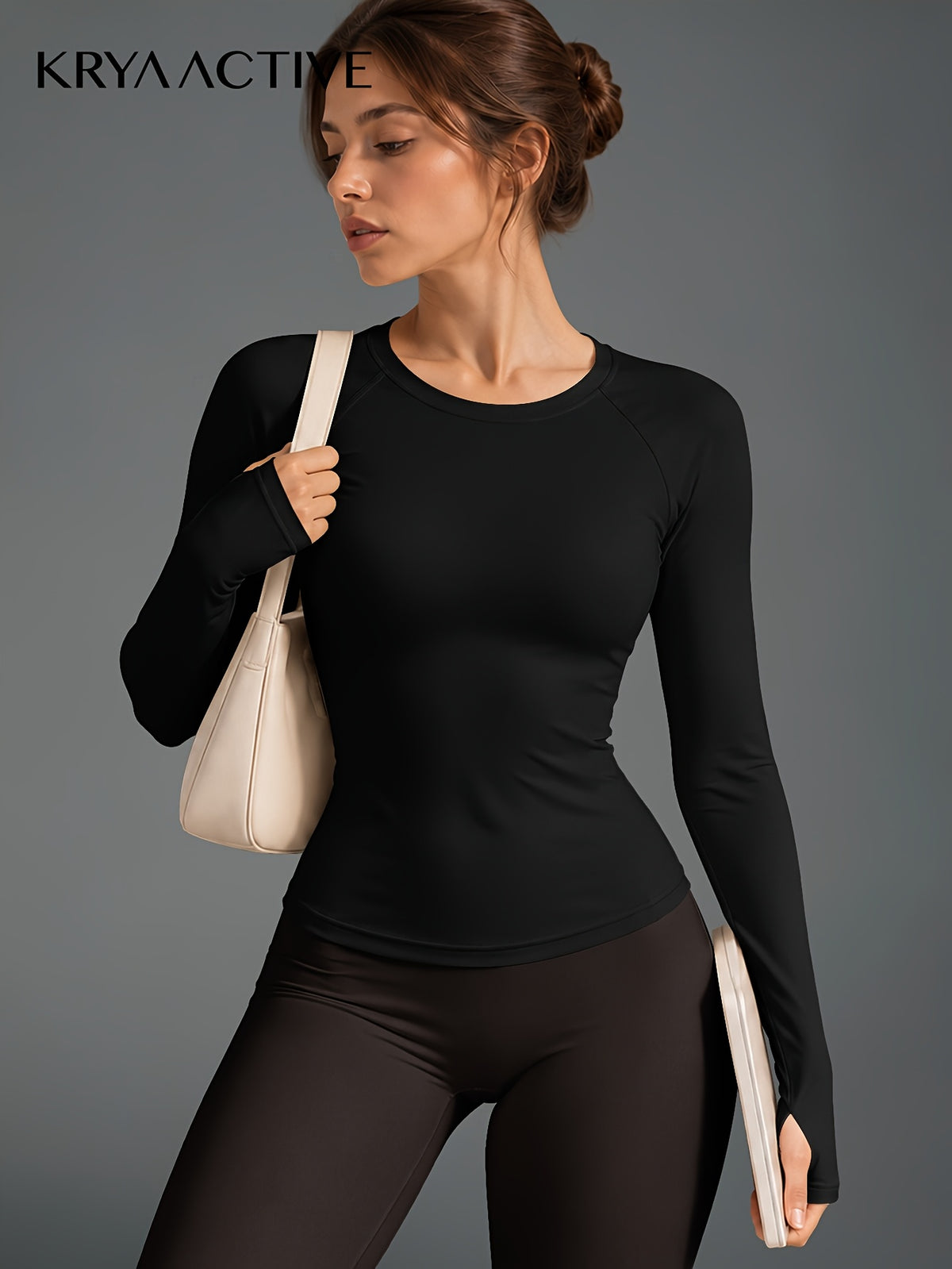 Raglan Thumbhole Base Layer Top - Black