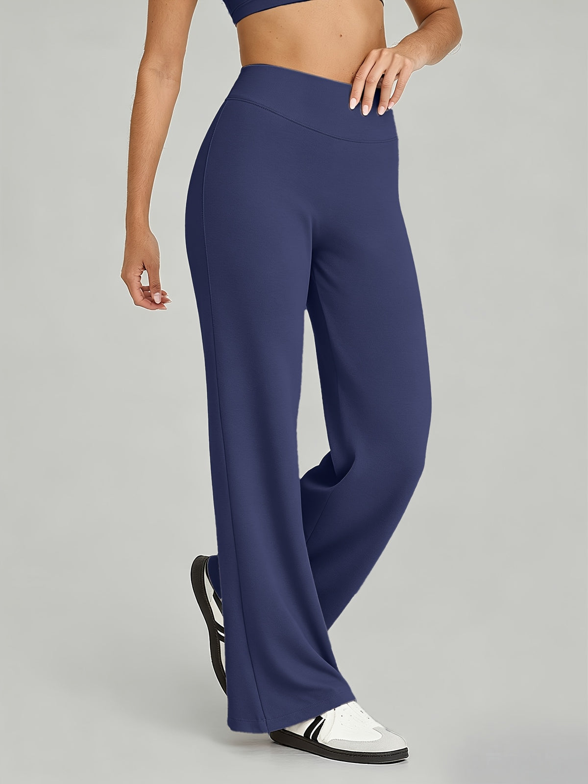 Commuter High Waist Wide Leg Pants - Badge Blue