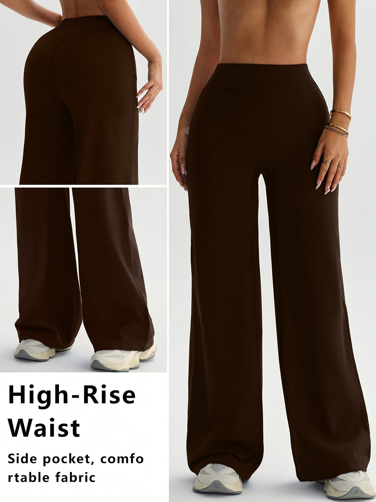 High Waist Flare Yoga Pants - Coffee