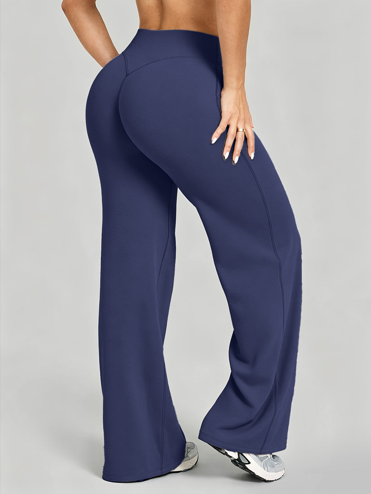 Commuter High Waist Wide Leg Pants - Badge Blue