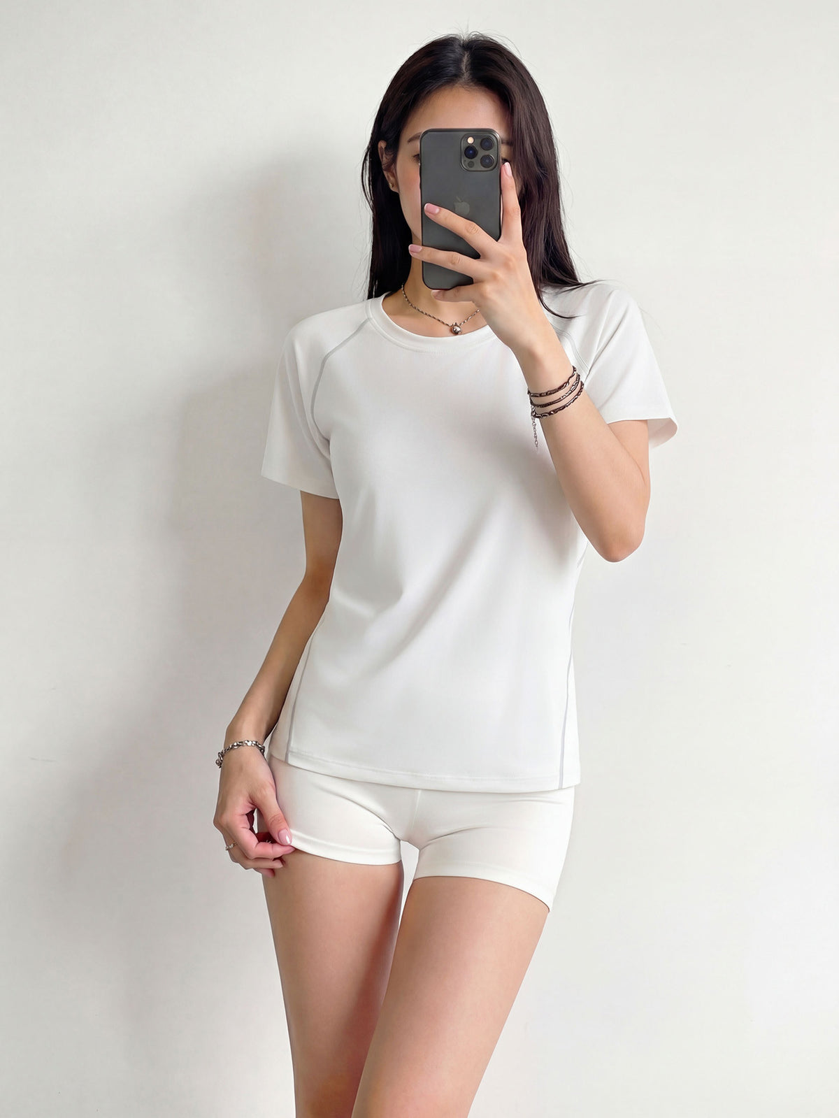 Quick Dry Short Sleeve Workout Tee - White
