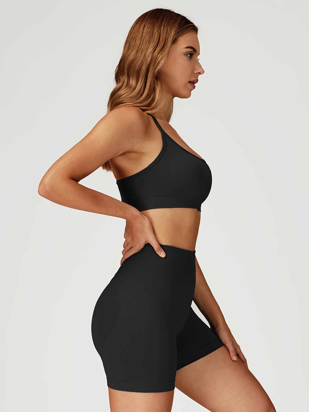 Cropped Cami & Shorts Set - Black