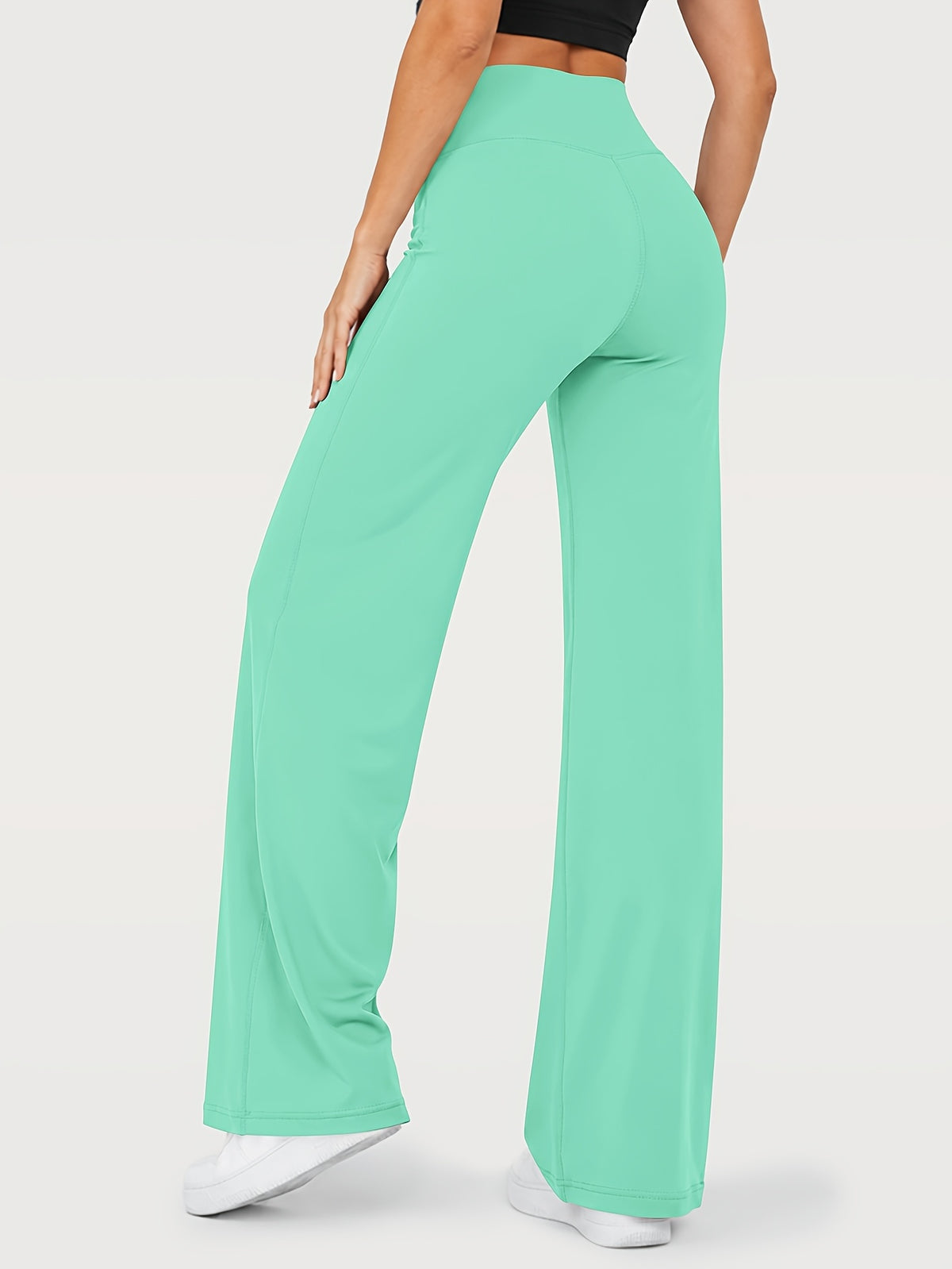 Stretch Straight Leg Yoga Pants - Mint Green