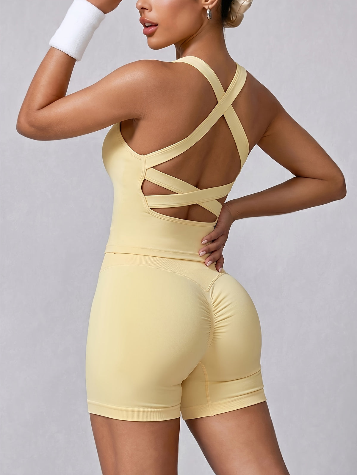 Crisscross Tank & Biker Shorts Set