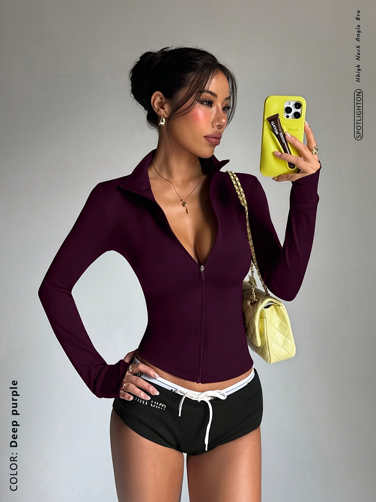 Fitted Zip Up Jacket - Deep Purple