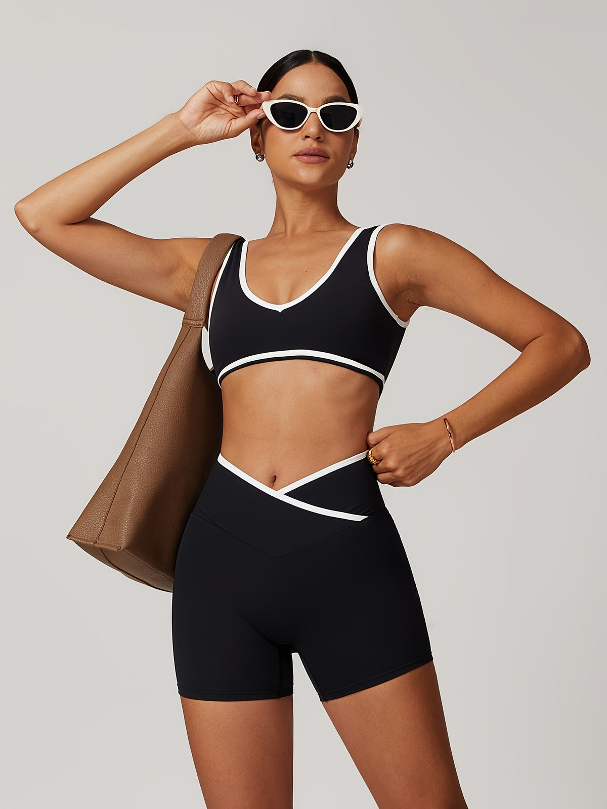 Fitted Tank & Shorts Set - Black