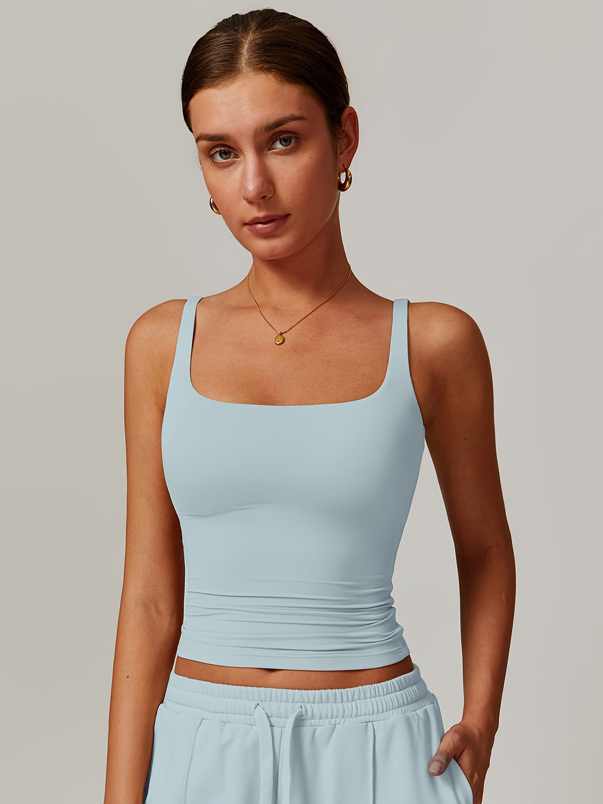 Padded Sports Cami - Light Blue
