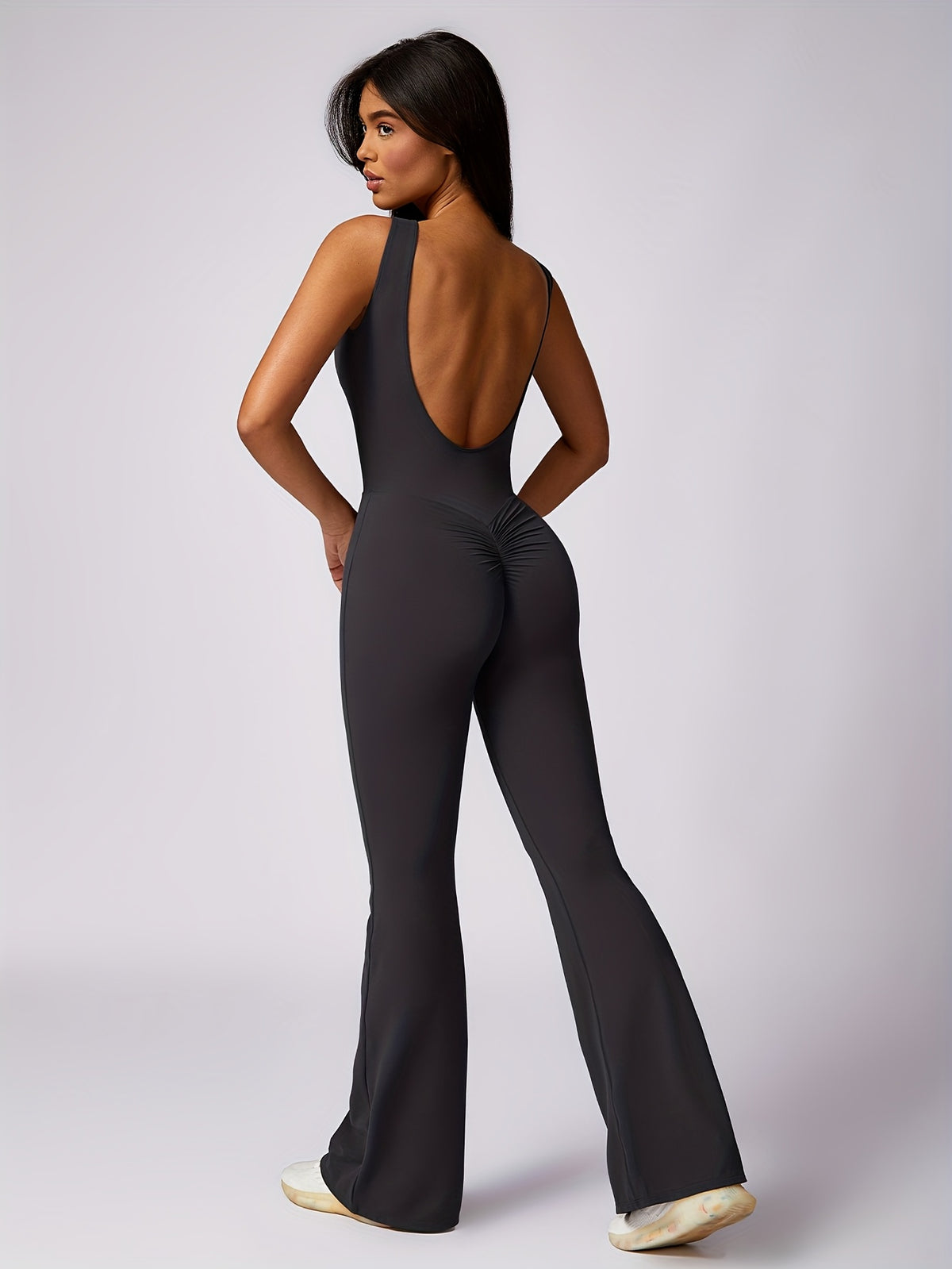 Sleeveless Yoga Bodysuit - Grey