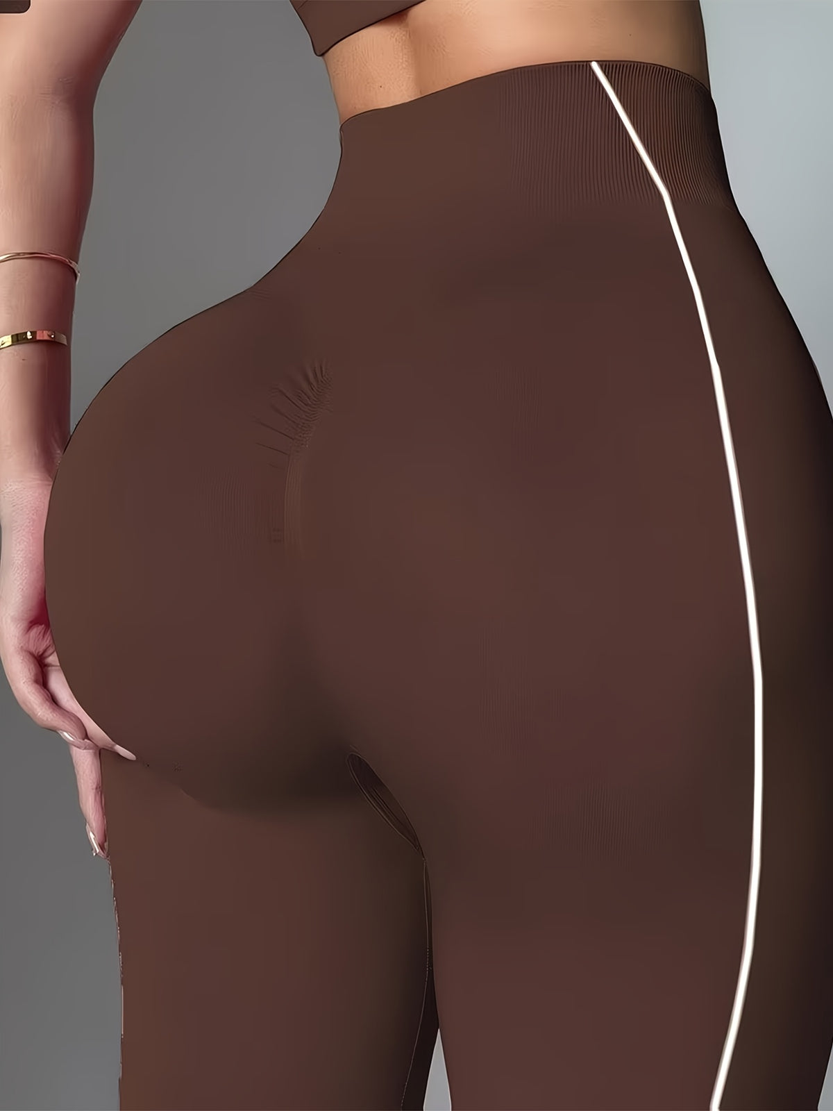 Tummy Control Butt Lift Yoga Leggings - Coffee