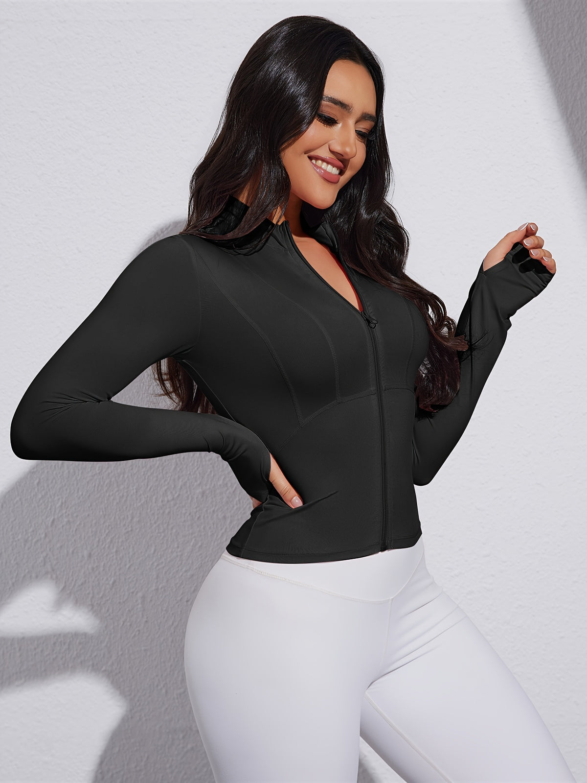 Zip Up Sports Jacket - Black