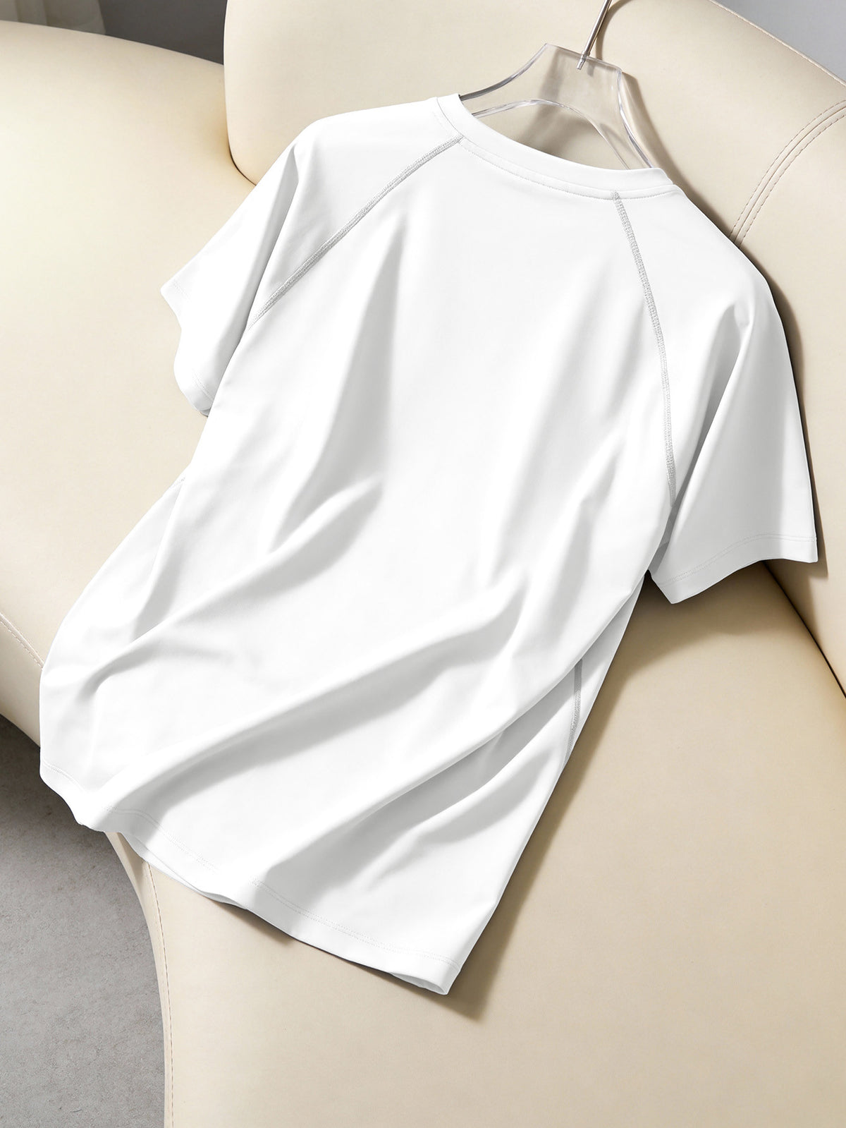 Quick Dry Short Sleeve Workout Tee - White