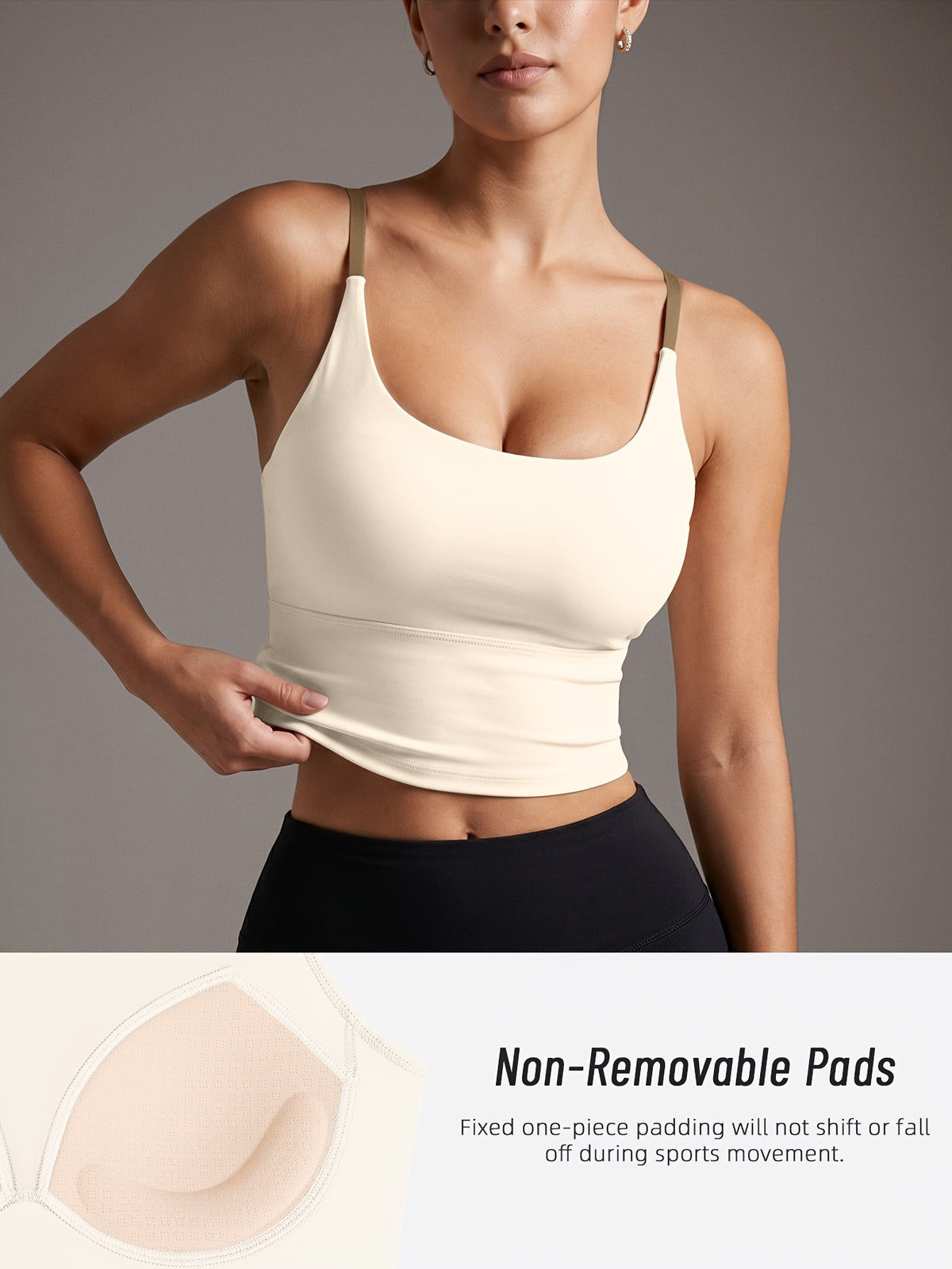 2 Pack Color Block Padded Tank Tops - Black & Ivory White