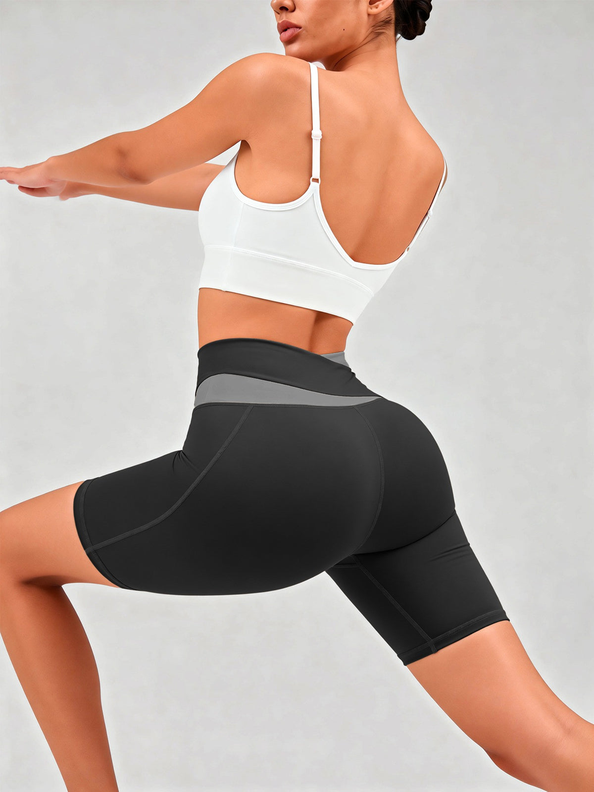 Tummy Control Lifting Gym Shorts - Black