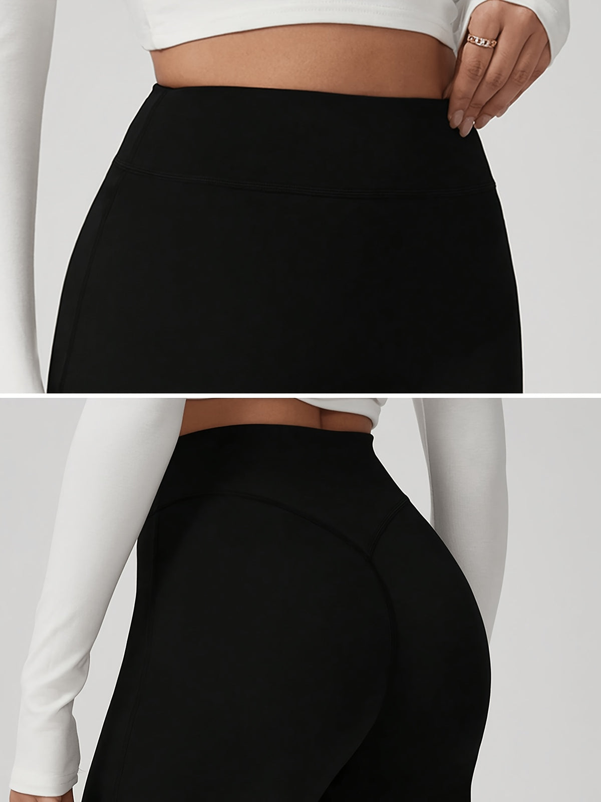 High Waist Wide Leg Yoga Pants - Black