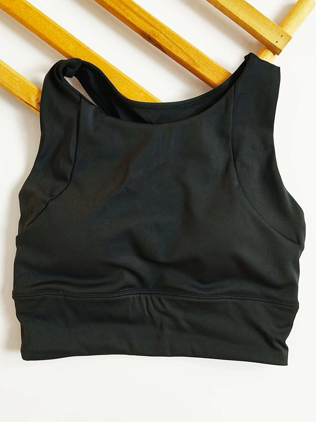 Seamless Yoga Bra Vest Top - Black