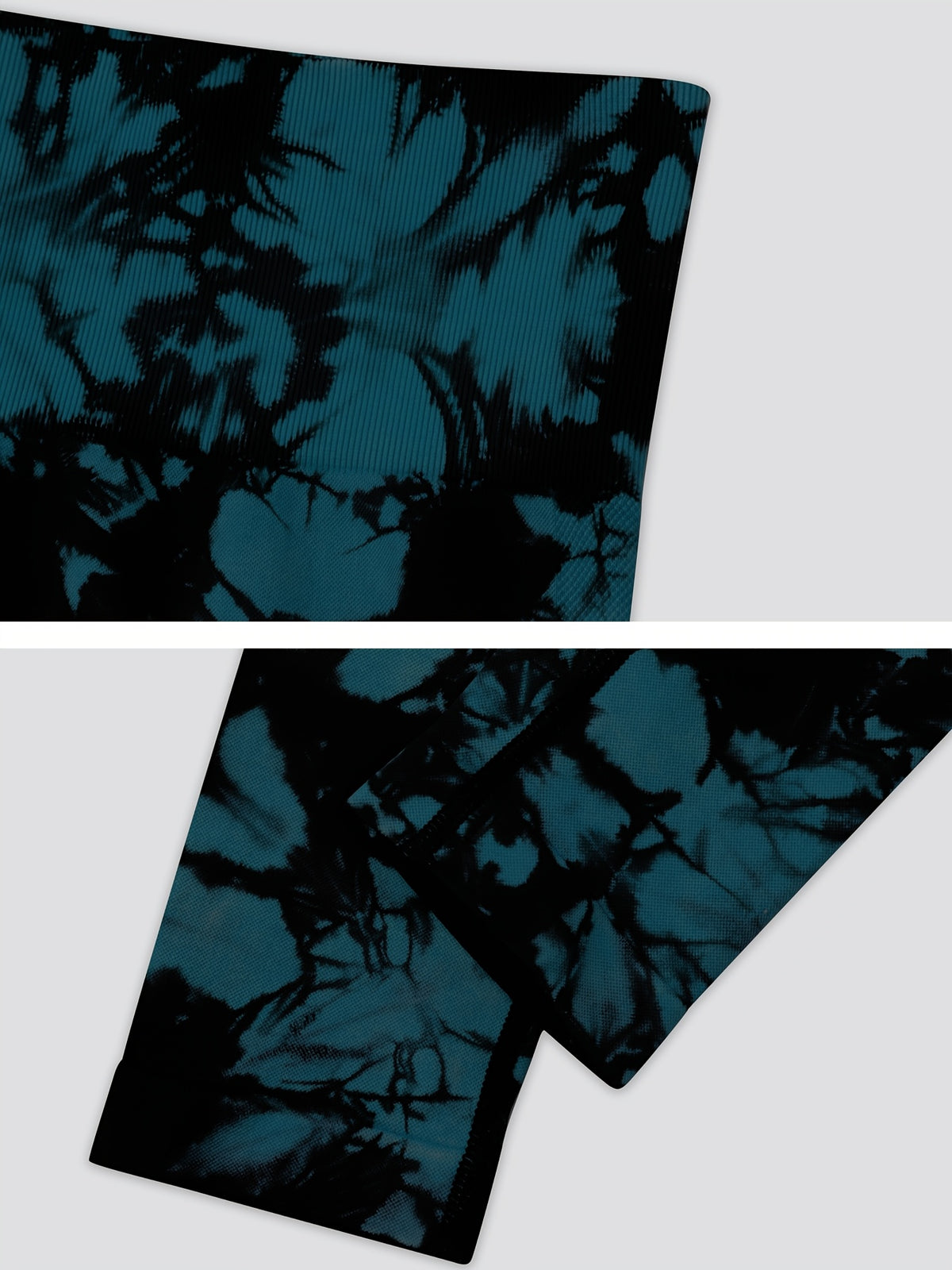 Tie Dye Seamless Leggings - Black & Green Tie Dye