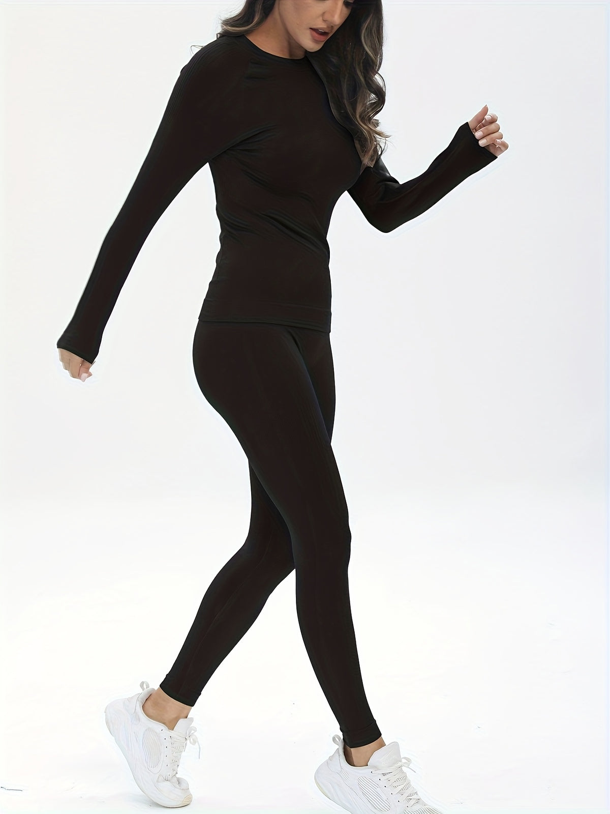 Winter Ski Thermal Base Layer Set - Black