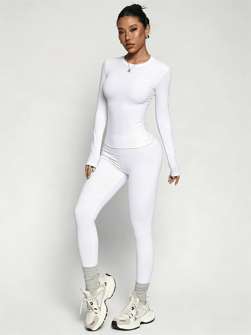 Basic Sports Top & Pants Set - White