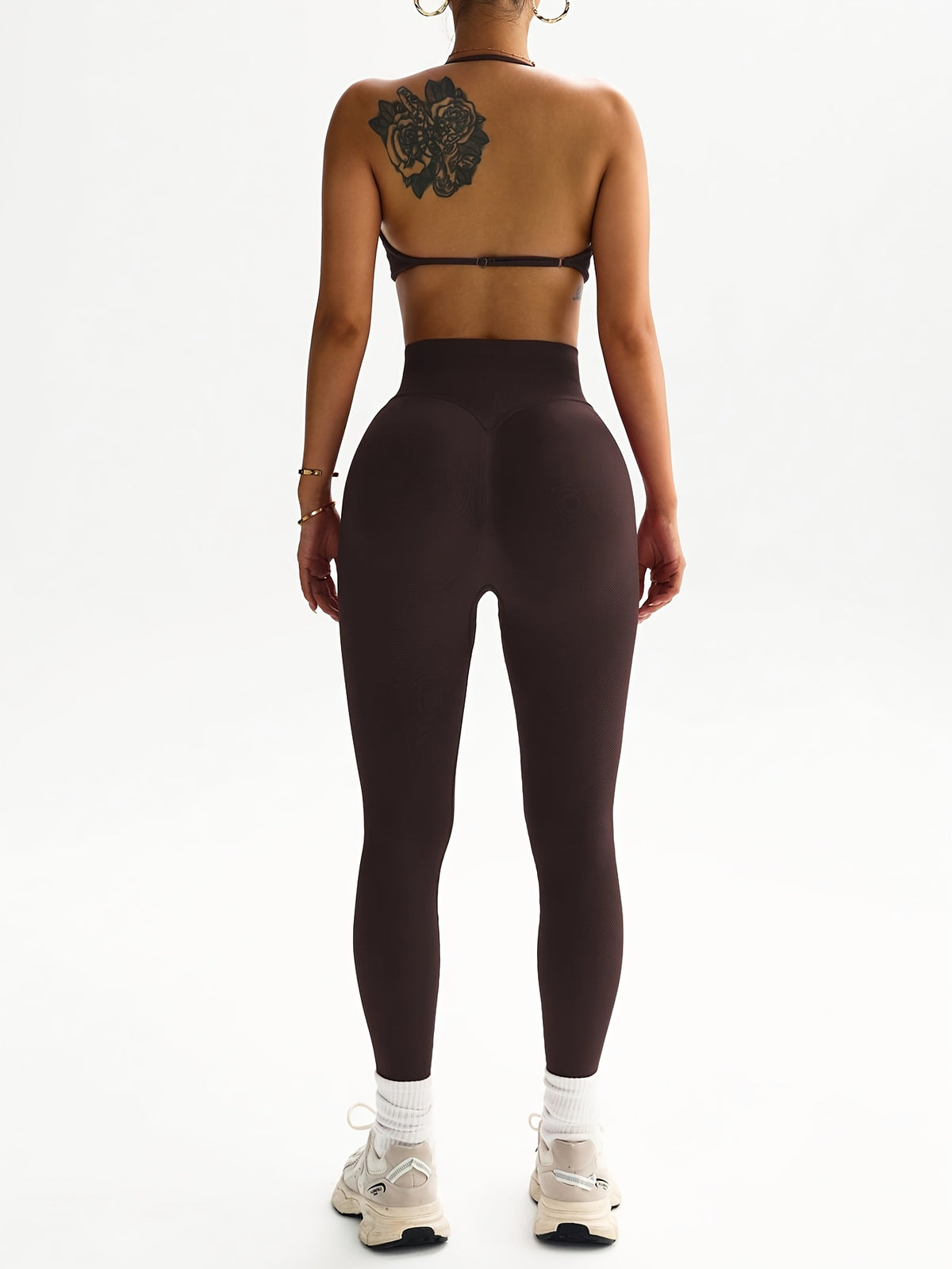 Halter Bra & Leggings Set - Brown
