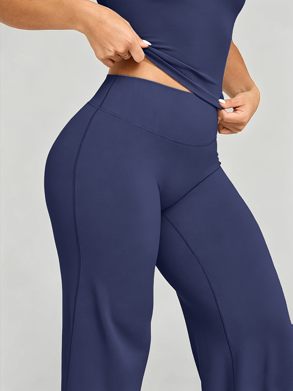 Commuter High Waist Wide Leg Pants - Badge Blue