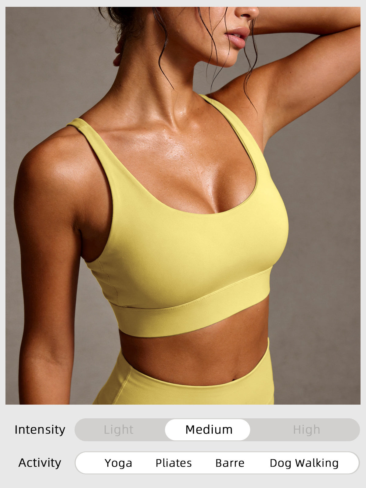 Criss-Cross Back Racer Tank Top - Yellow