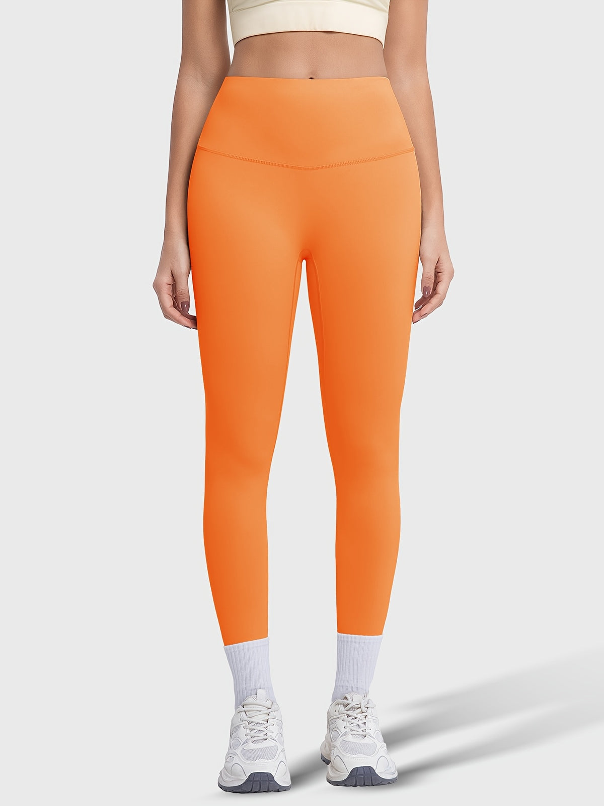 Crew Neck Tee & Leggings Set - Orange