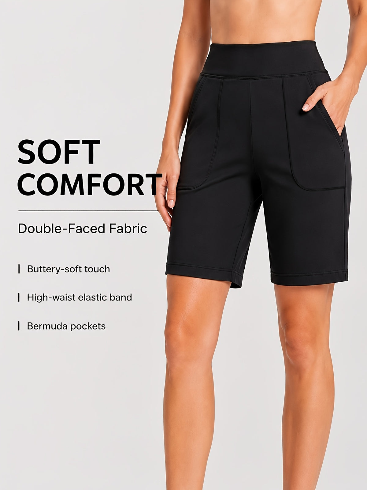 Longline Bermuda Pocket Shorts - Black