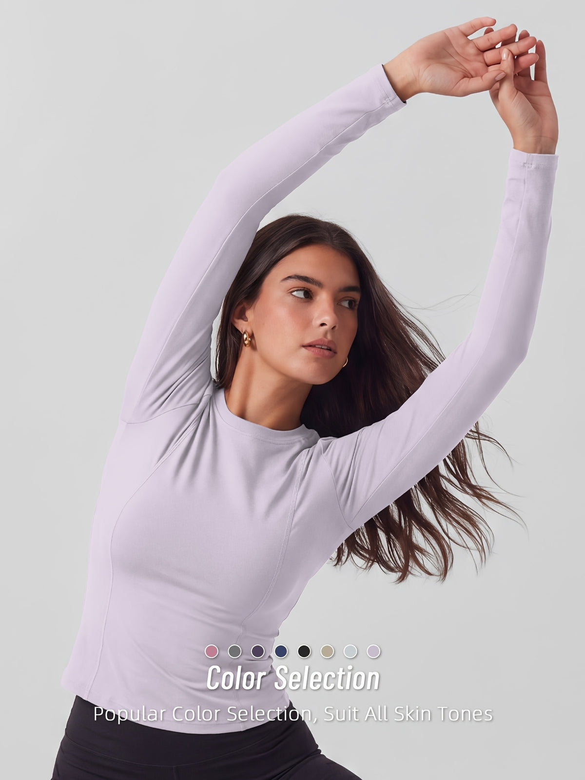 Full Length Compression Long Sleeve Top - Light Purple